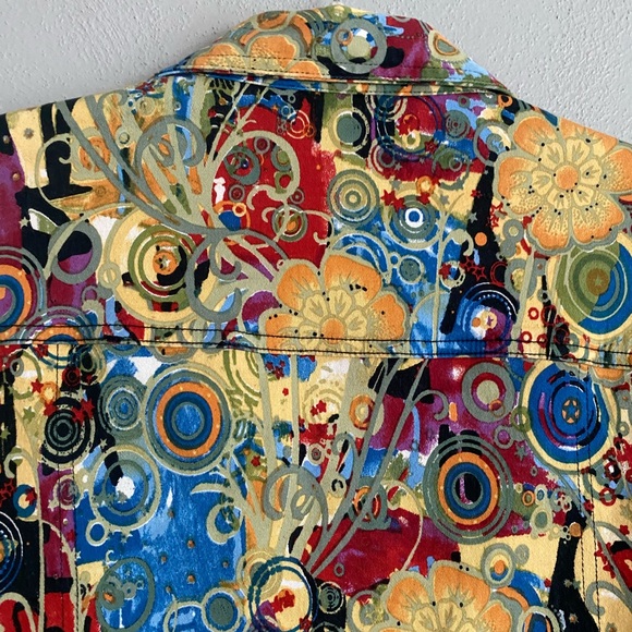 Kaktus Jacket Size Medium Multicolor Printed Button Down Colorful Artsy Unique - Picture 9 of 10